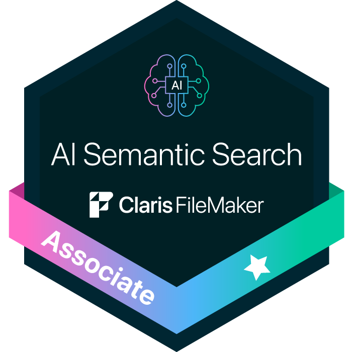 badge concepteur développeur certifié claris filemaker semantic search